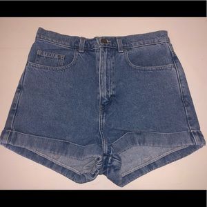 American Apparel denim high wasted cuff short!